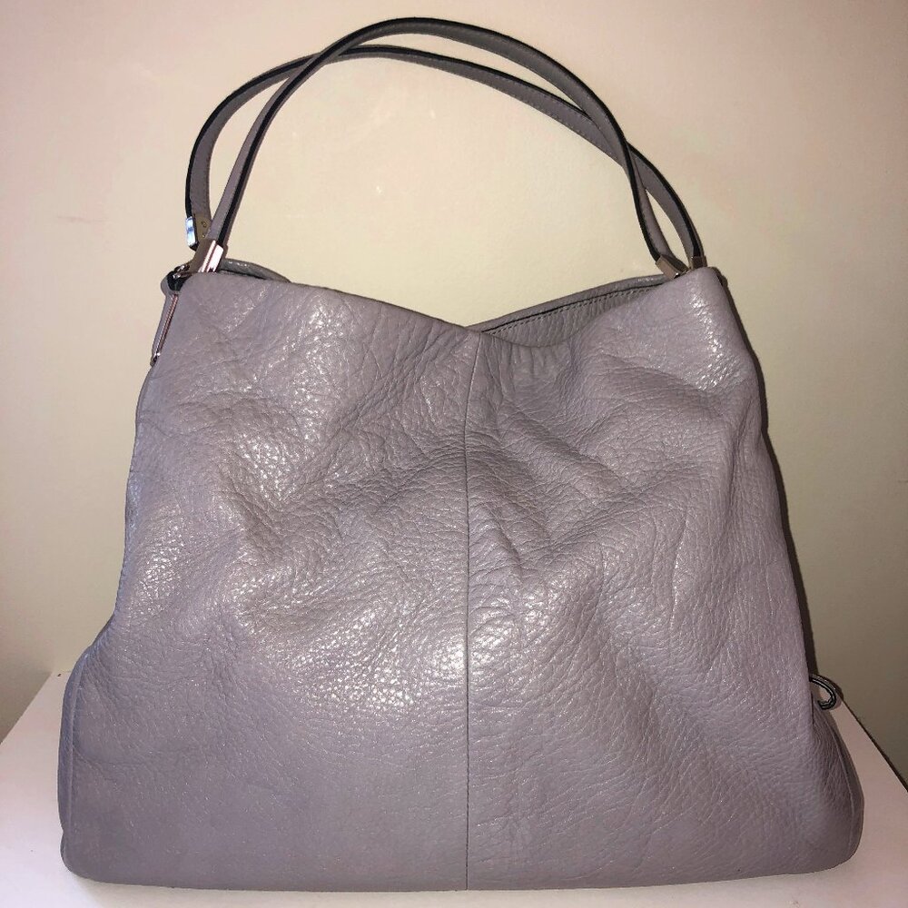 Grey Soft Leather Coach Bag